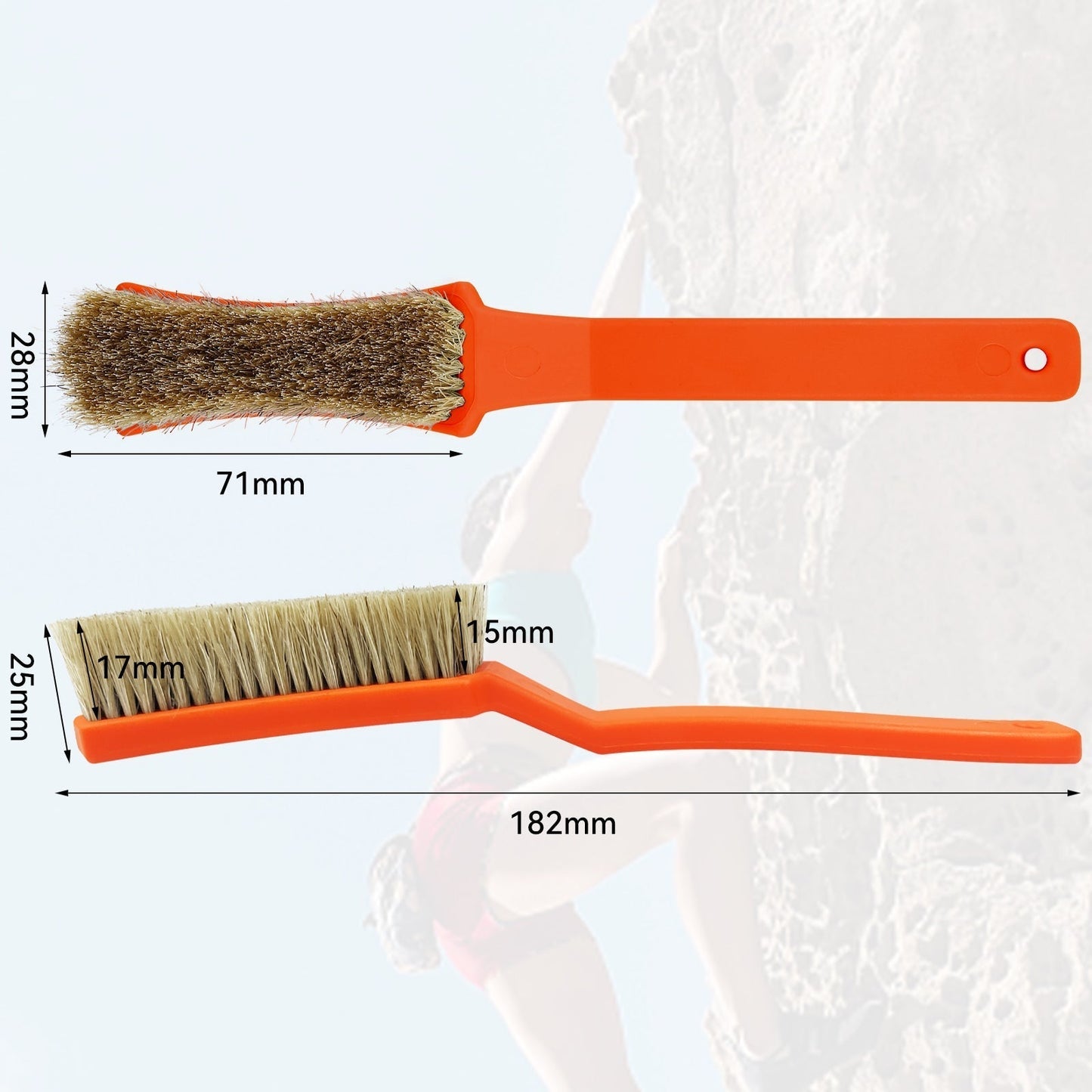 TWO STONES Best Rock Climbing Brushes | Bouldering Brush | Chalk Brush as Rock Climbing Gifts for Rock Climber