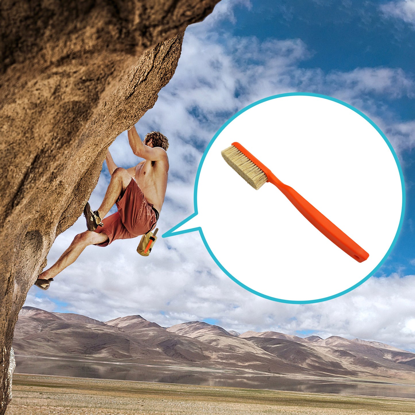 TWO STONES Best Rock Climbing Brushes | Bouldering Brush | Chalk Brush as Rock Climbing Gifts for Rock Climber
