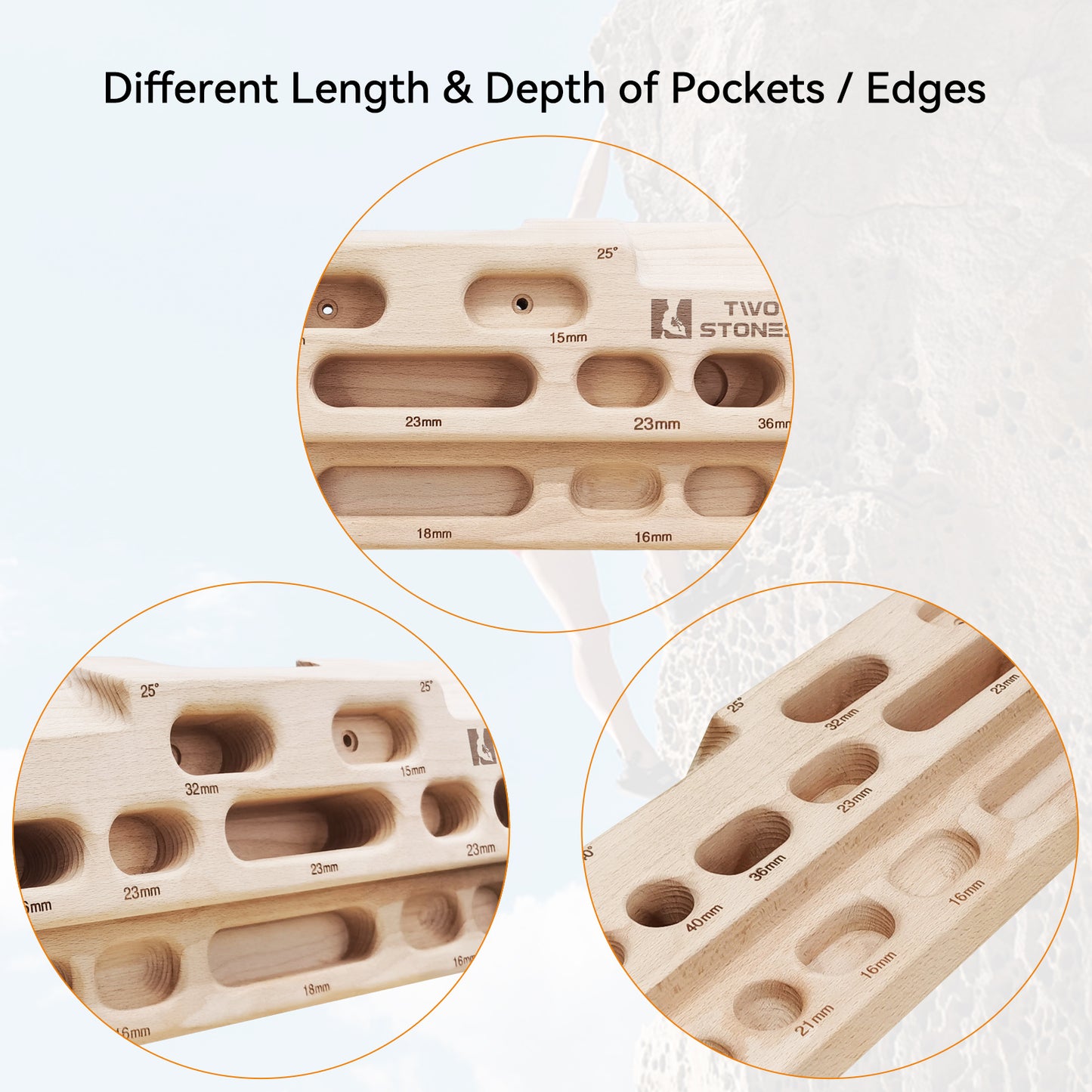 Hangboard Rock Climbing Hangboard for Doorway; Hang Boards for Climbing Training as Climbing Fingerboard in Door with Phone Holder