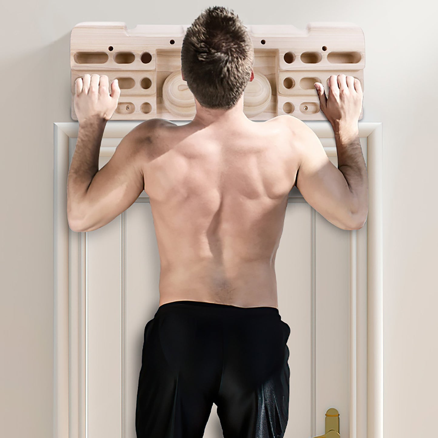 Hangboard Rock Climbing Pull Up Bar Designed Training for Climbing with Jugs, Slopes, Pockets and Edges