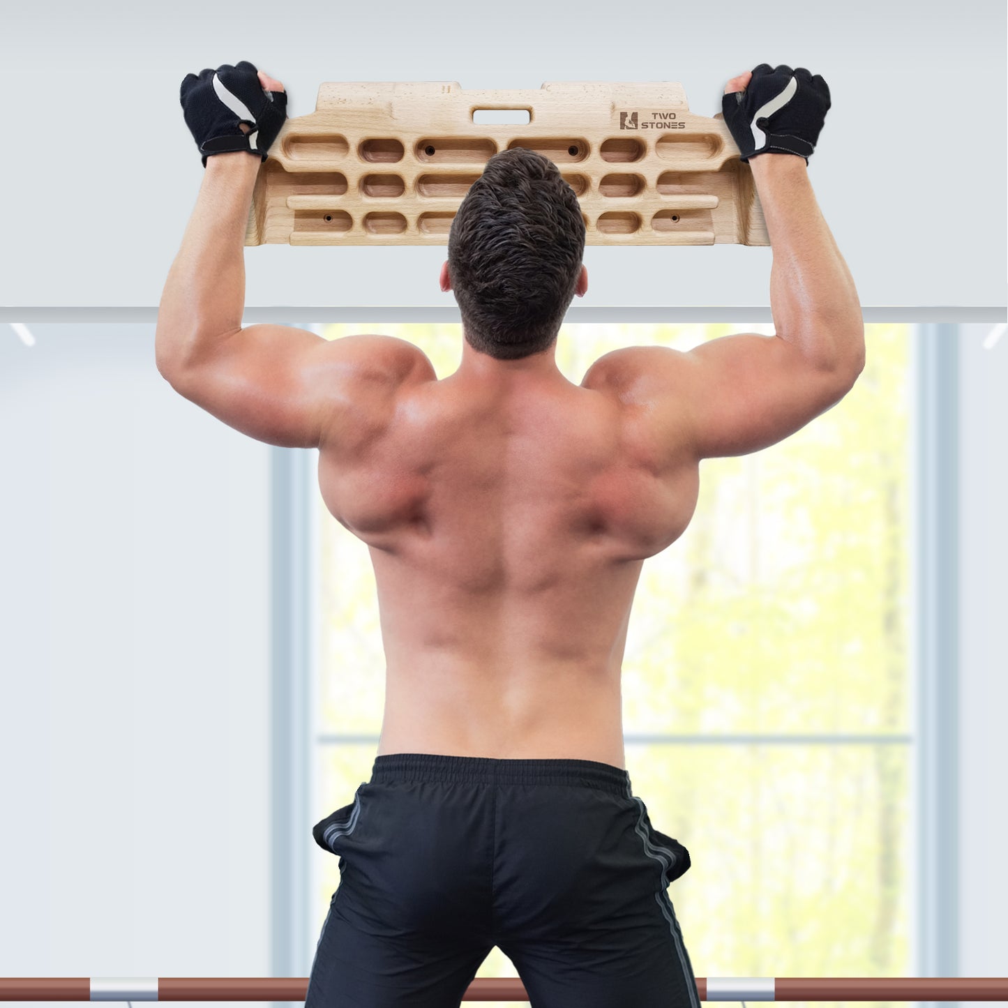 Hangboard Rock Climbing Hangboard with Phone Holder, Band Holder, Jugs, Cracks, Pinches, Pockets, Edges and Slopes; Wood Hang Board for Climbing