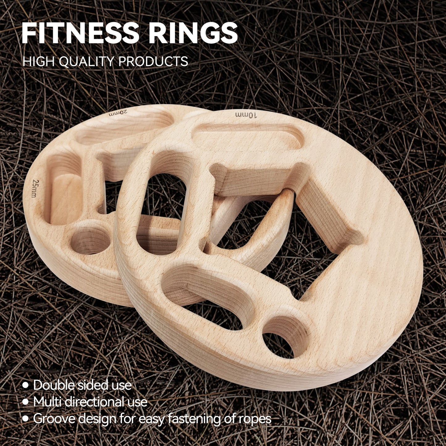 TWO STONES Portable Hangboard | Rock Climbing Training Board with Pockets | Fitness Rings for Rock Climers