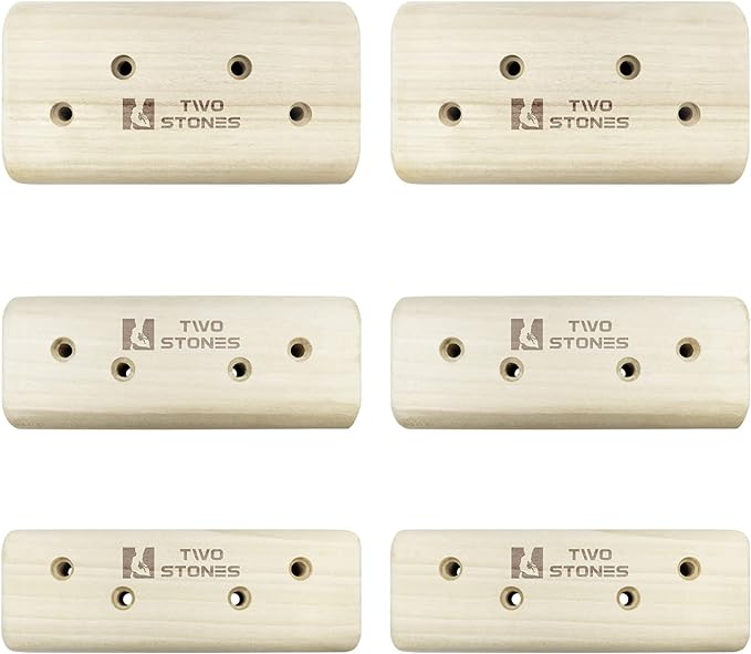 TWO STONES Campus Rungs Set for Campus Board, Campus Board Holds for Bouldering Training, Wood Rock Climbing Holds for Campus Board Rungs(CJ-HB2040-MIX6-TS)