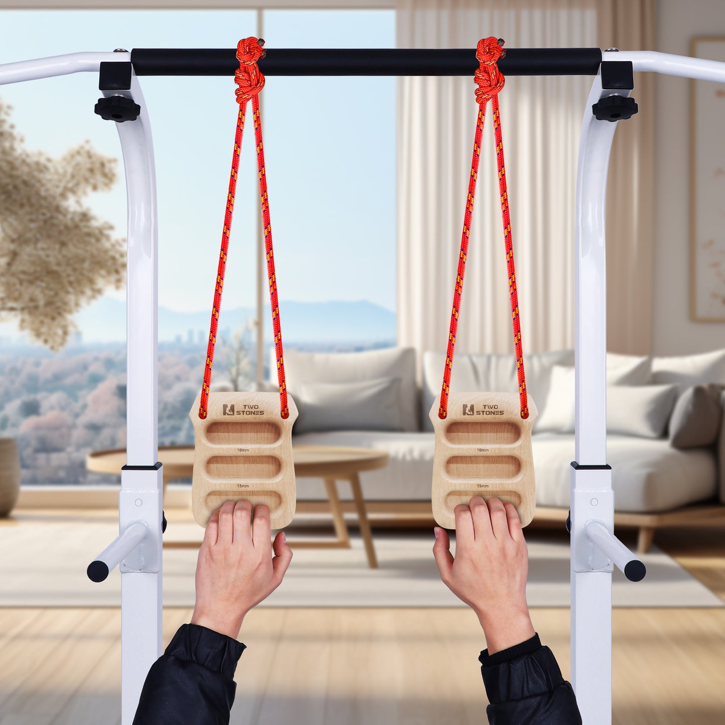 TWO STONES Best Rock Climbing Hangboard | Portable Hangboards | Wooden Hanging Board as Gifts for Rock Climbers