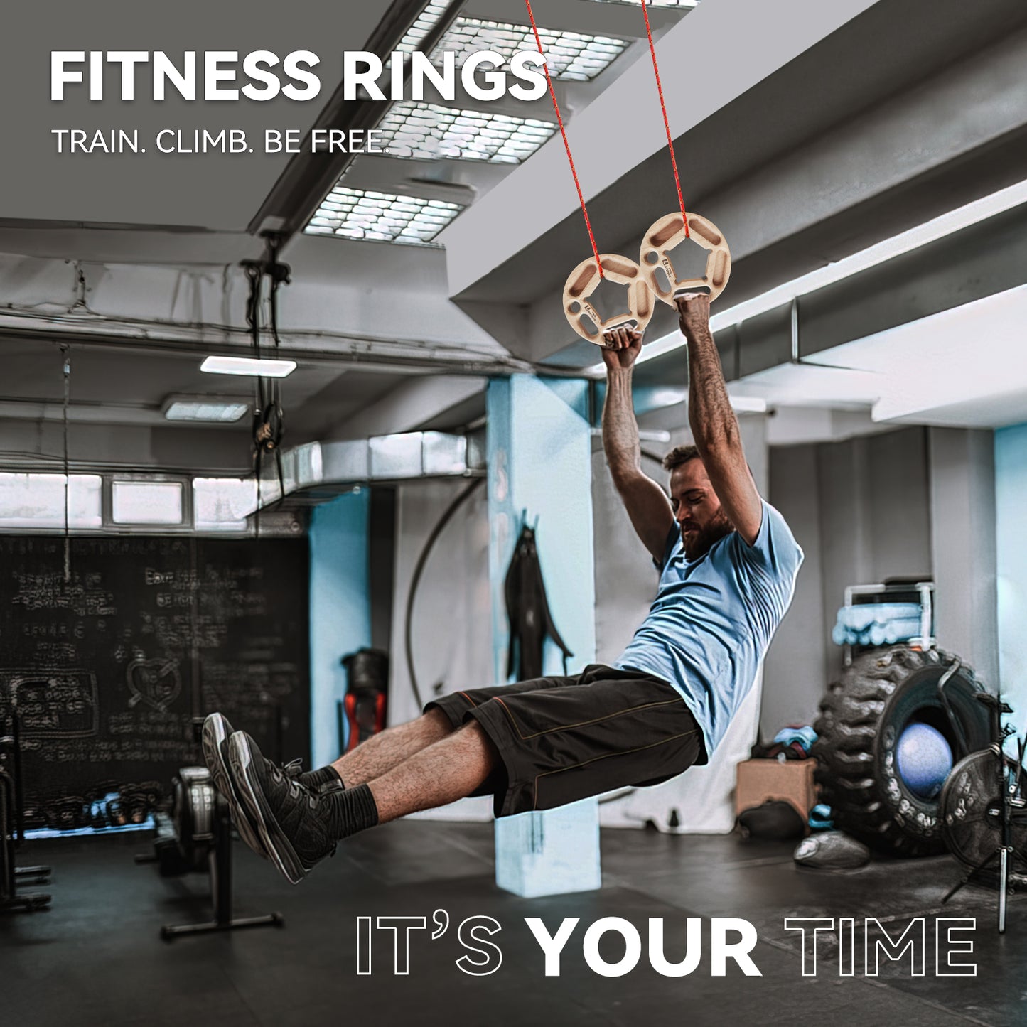 TWO STONES Portable Hangboard | Rock Climbing Training Board with Pockets | Fitness Rings for Rock Climers