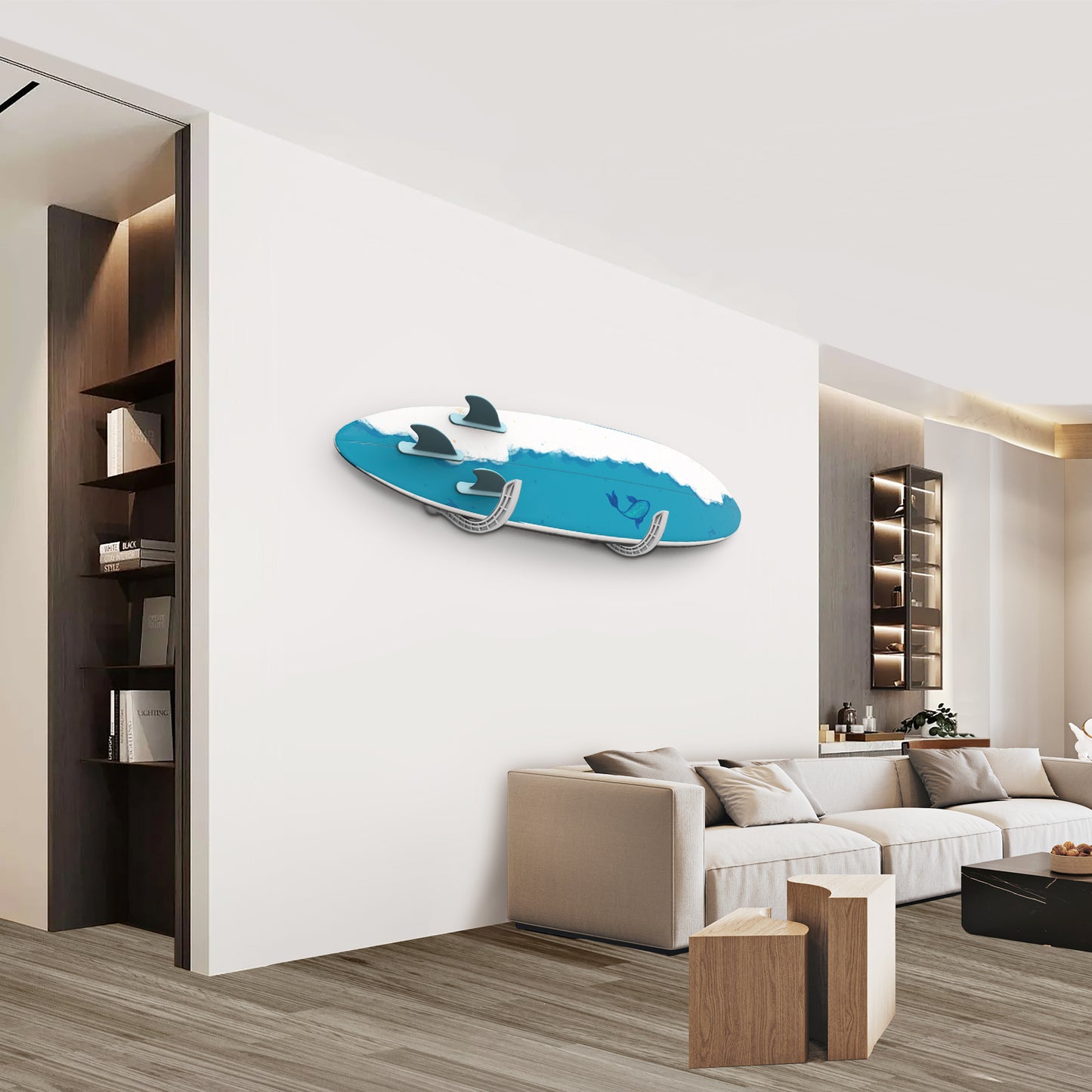 TWO STONES Surfboard Rack | Wall Mount for Surfboards & Paddle Boards (Grey)