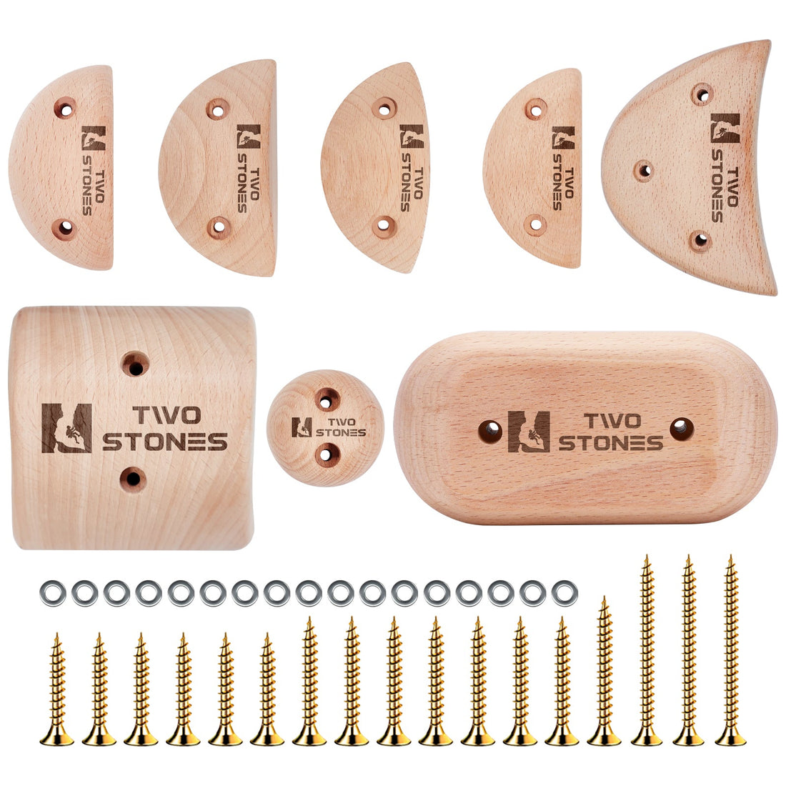 Unleash Your Vertical Potential: Build Your Sanctuary with Two Stones Premium Beechwood Climbing Holds -E