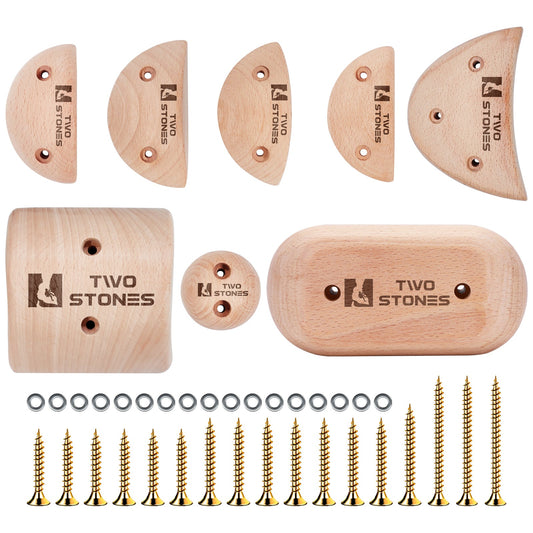 Unleash Your Vertical Potential: Build Your Sanctuary with Two Stones Premium Beechwood Climbing Holds -E