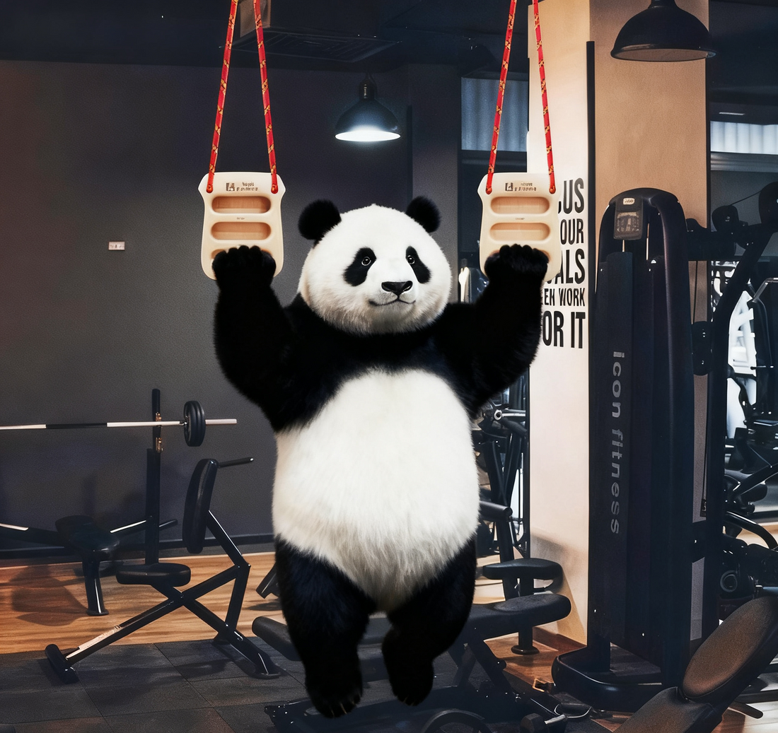 Panda's New Tree-Climbing Secret: This climbing hangboard Turned Me into a Forest Gymnast! -E