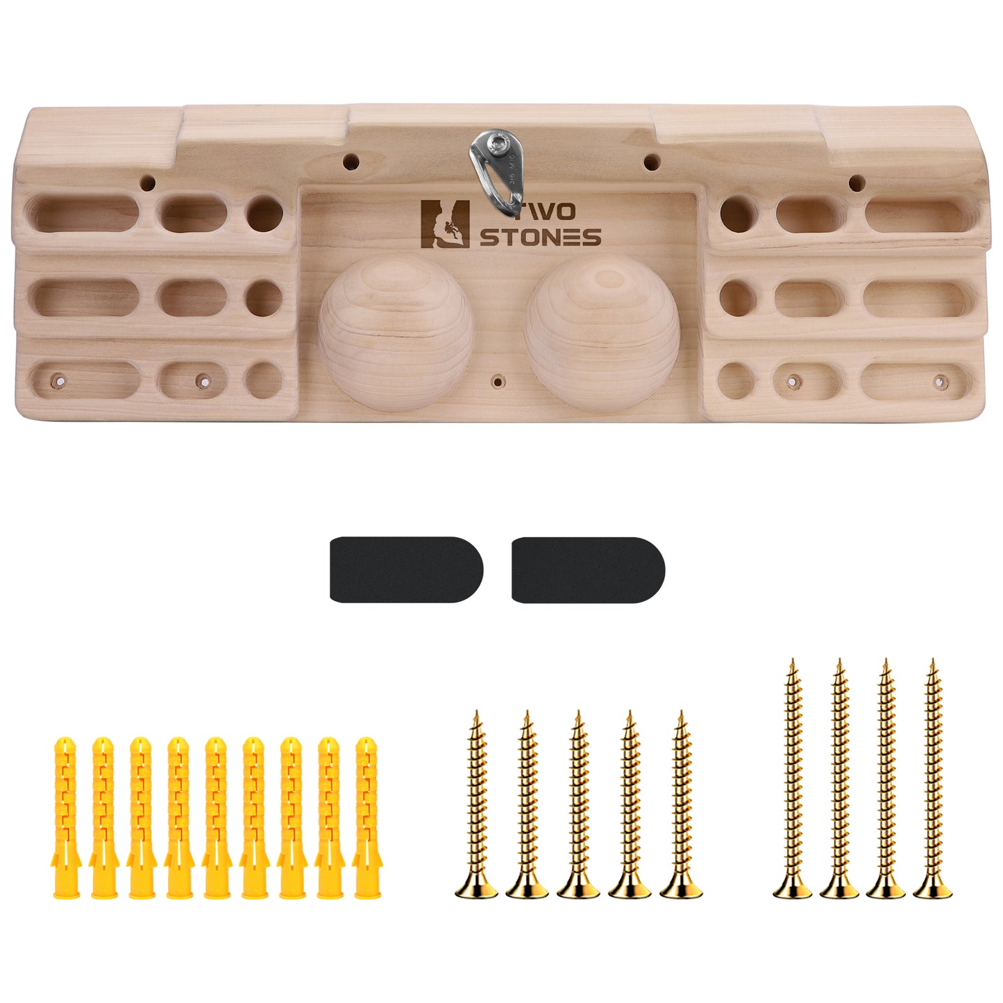 TWO STONES Wooden Hangboard Rock Climbing Pull Up Bar Designed Training for Climbing, Wooden Fingerboard Climbing Training Board