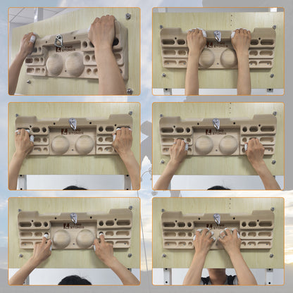 Hangboard Rock Climbing Pull Up Bar Designed Training for Climbing with Jugs, Slopes, Pockets and Edges