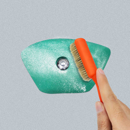 TWO STONES Bouldering Brush with Ergonomic Handle Portable with Climbing Chalk Bag(Not Included) for Climbing Wall Holds (PT-16025-BK&LBL-TS)