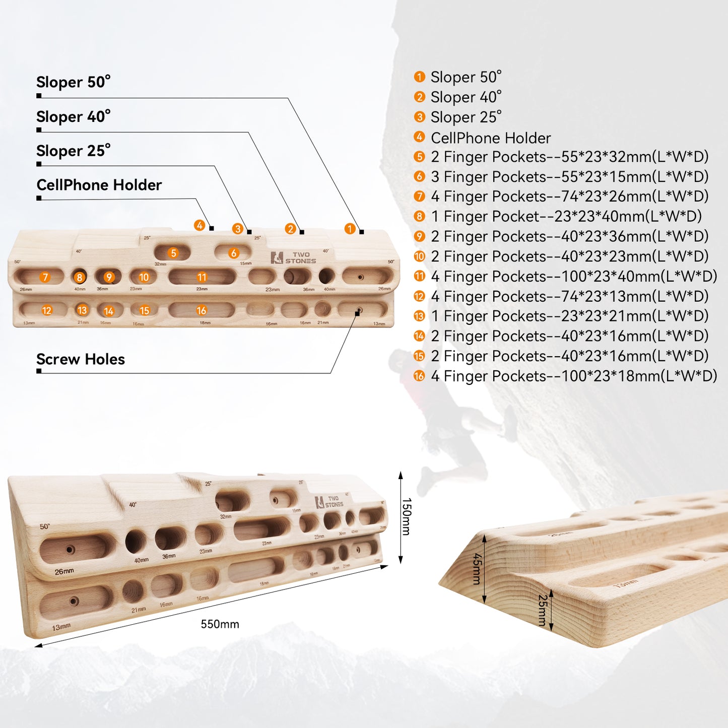 climbing fingerboard
