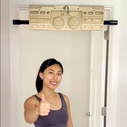 TWO STONES Wooden Hangboard Rock Climbing Pull Up Bar Designed Training for Climbing, Wooden Fingerboard Climbing Training Board