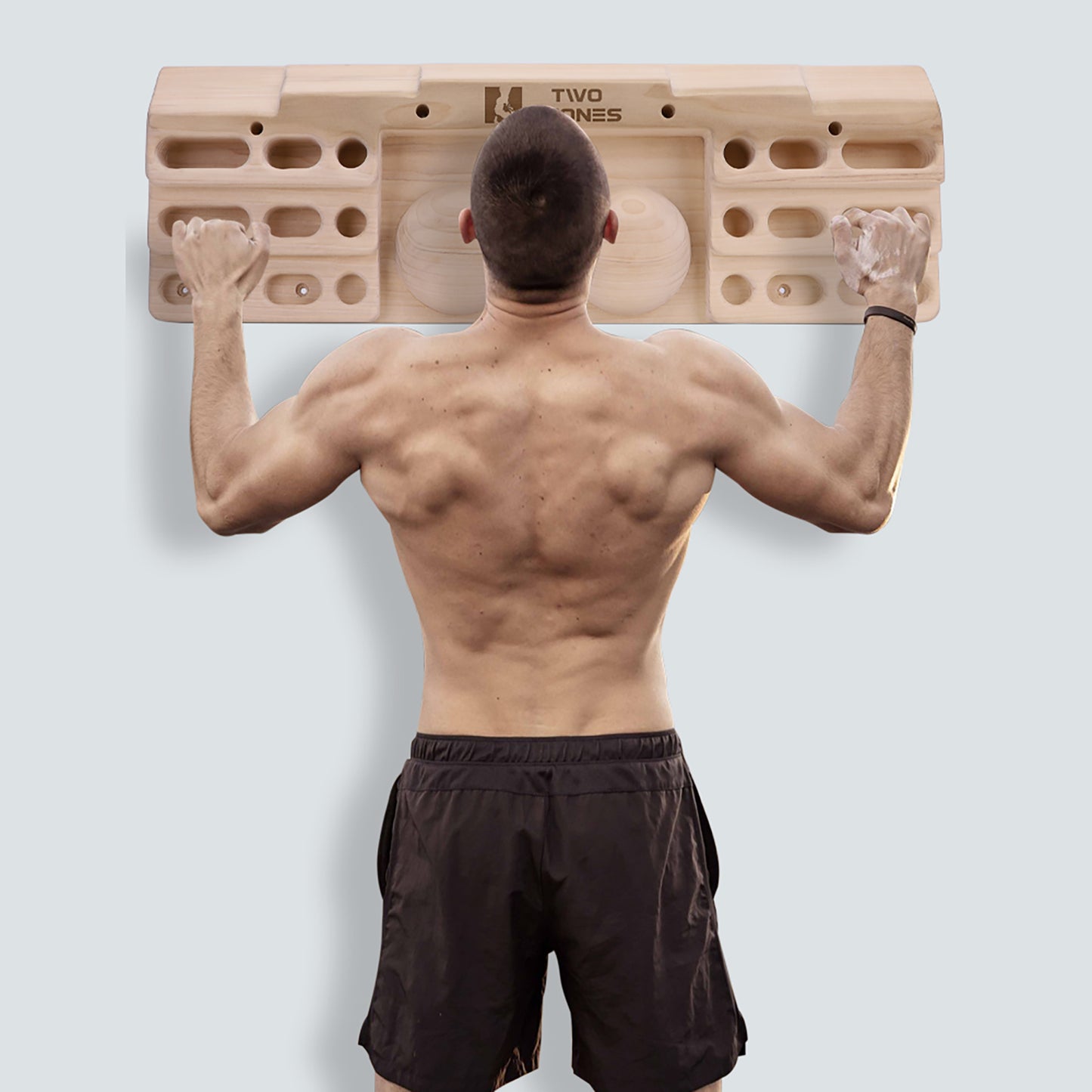 TWO STONES Wooden Hangboard Rock Climbing Pull Up Bar Designed Training for Climbing, Wooden Fingerboard Climbing Training Board