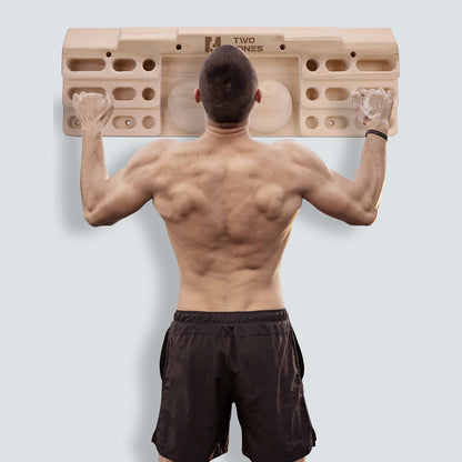 TWO STONES Wooden Hangboard Rock Climbing Pull Up Bar Designed Training for Climbing, Wooden Fingerboard Climbing Training Board