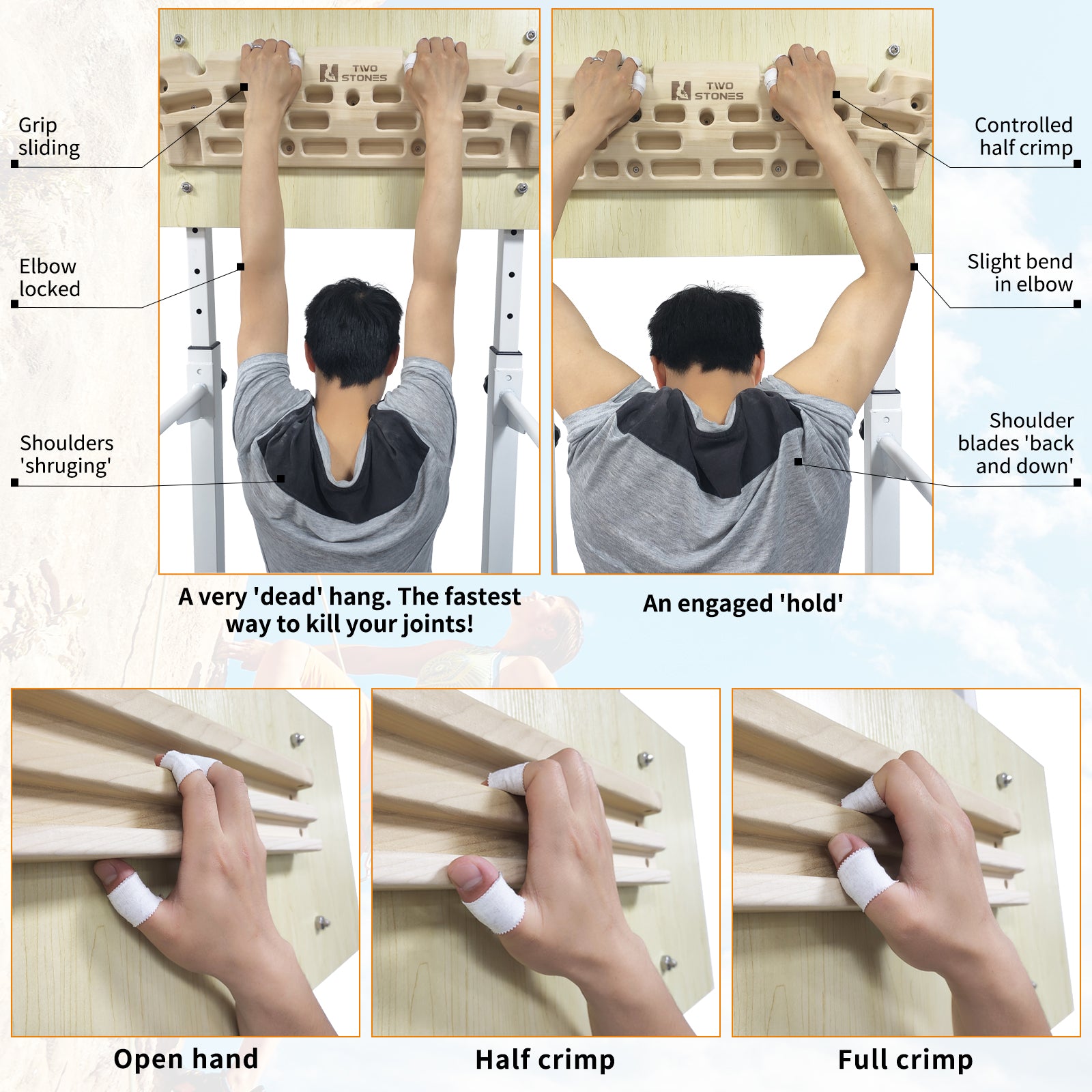 how to install the TWO STONES climbing hangboard on a wall for home training