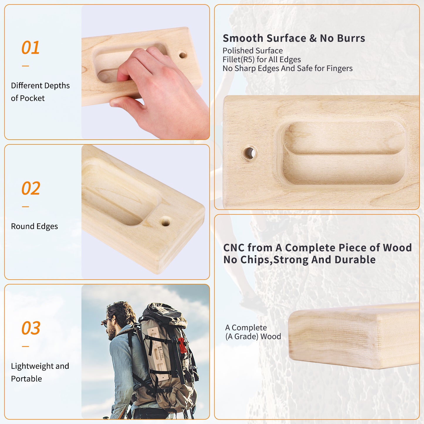 Best Rock Climbing Hangboard | Portable Hangboards | Wooden Hanging Board as Gifts for Rock Climbers