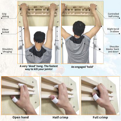 Best Rock Climbing Hangboard | Wooden Climbing Hang Board | Doorway Hanging Board as Gifts for Rock Climbers