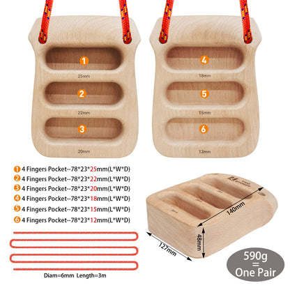 TWO STONES Best Rock Climbing Hangboard | Portable Hangboards | Wooden Hanging Board as Gifts for Rock Climbers