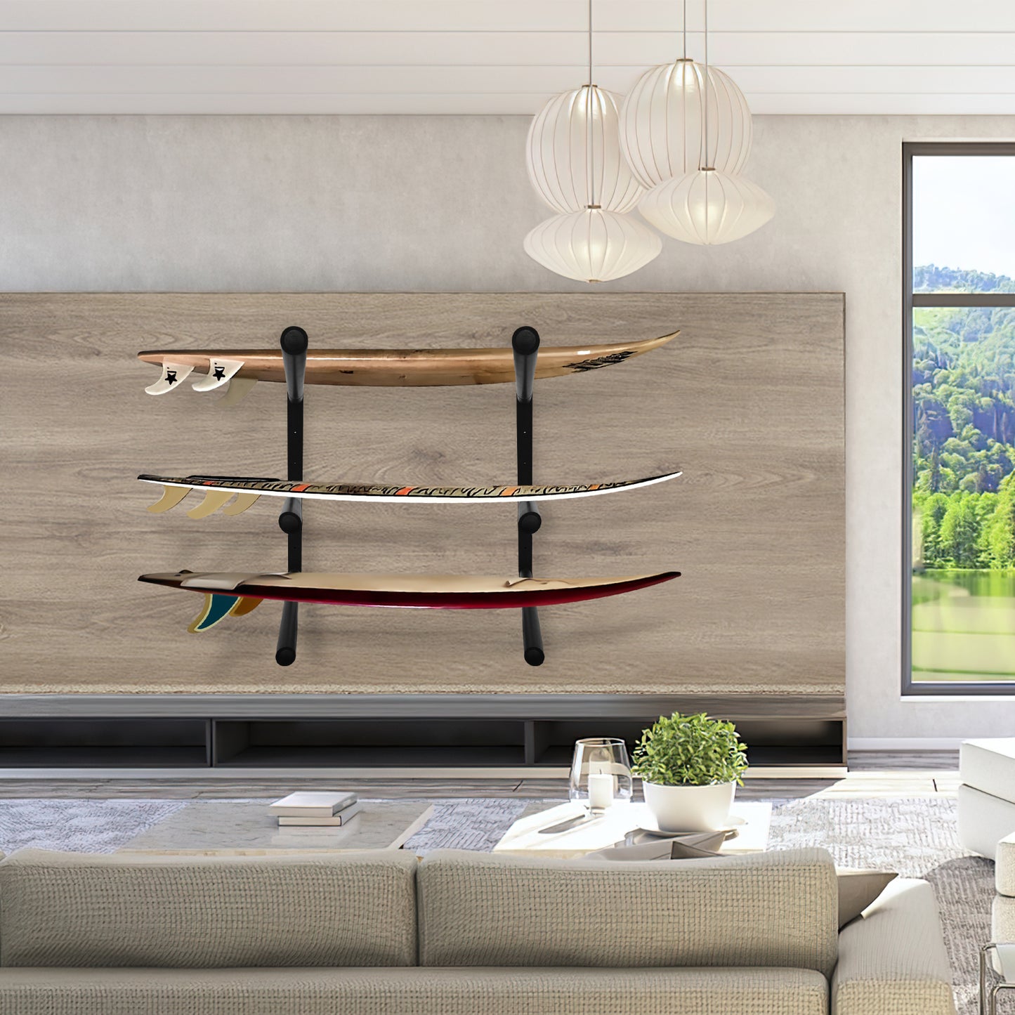 Surfboard Rack for Wall | Surfboard Wall Mount | Paddle Board Rack | Surfboard Wall Rack | Paddle Board Wall Rack | Surf board Wall Mounts | Surf Rack for Board Storage (CJ-OT2202) (3 Layers)