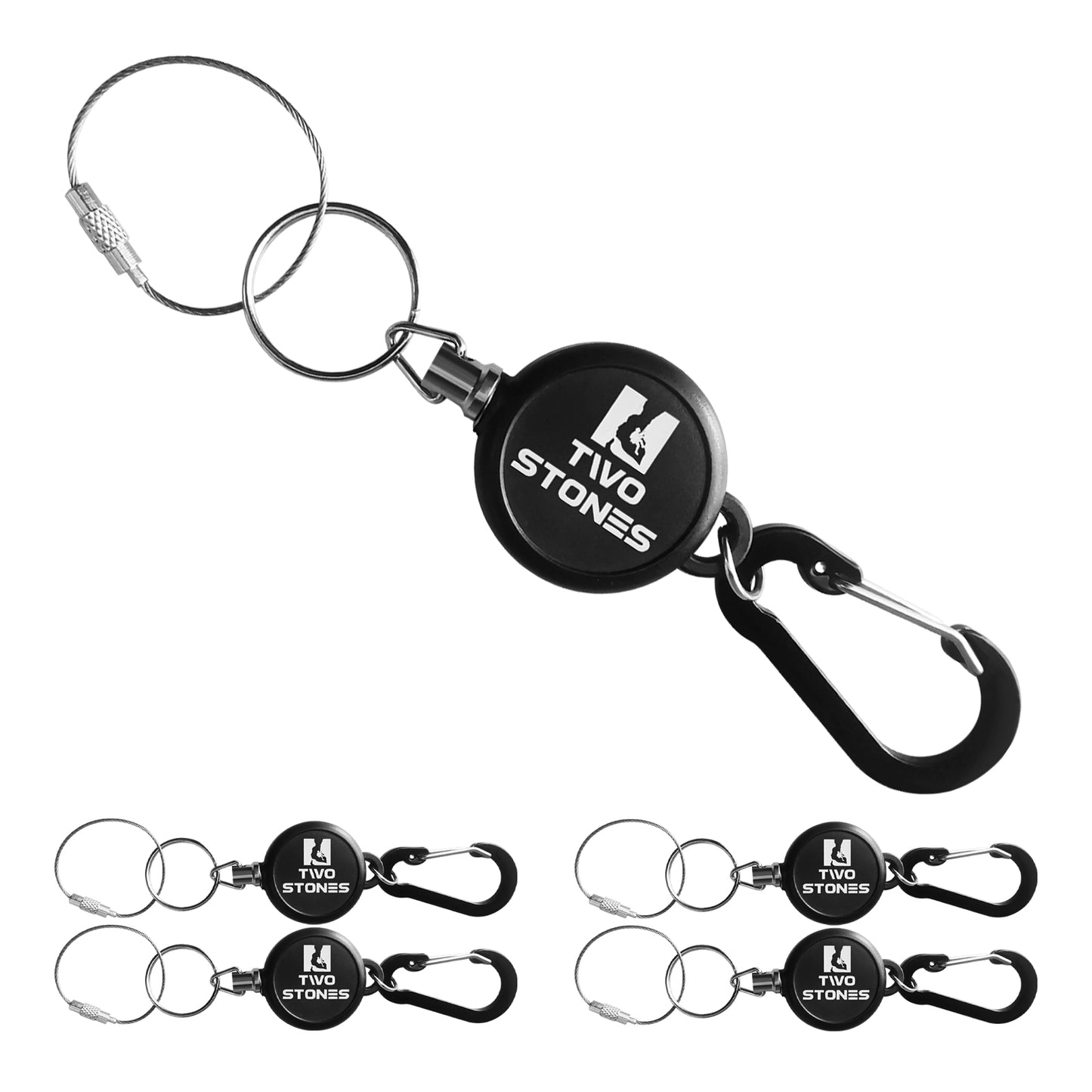 TWO STONES Retractable Keychain 4in1  convenient  Climbing accessories climbing brush good partner automatic contraction activity climbing chain  anti-loss /4PCS(CJ-CS2401-TS)