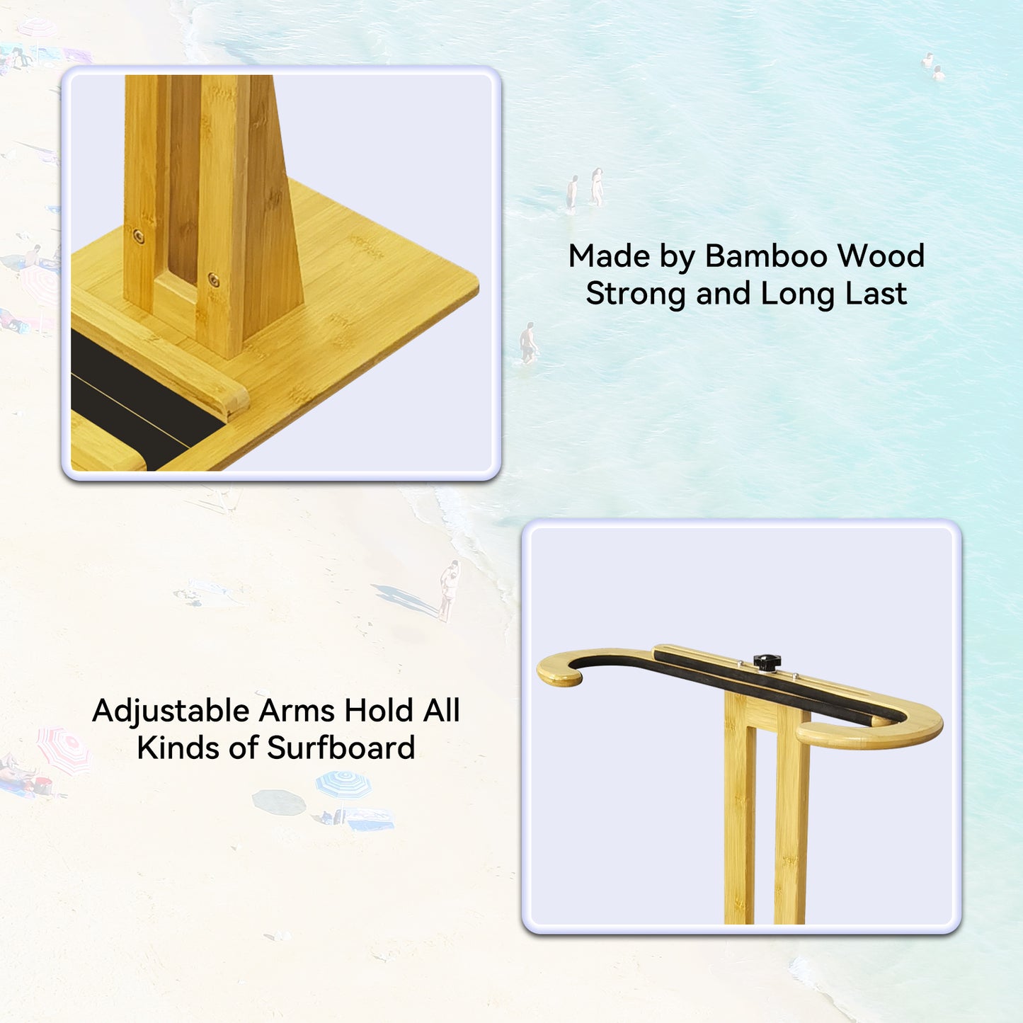 TWO STONES Paddle Board Rack Storage, Vertical Surfboard Stand, Surfboard Rack for Wall-Free to Display Indoor and Outdoor Hold Up to 80cm Width