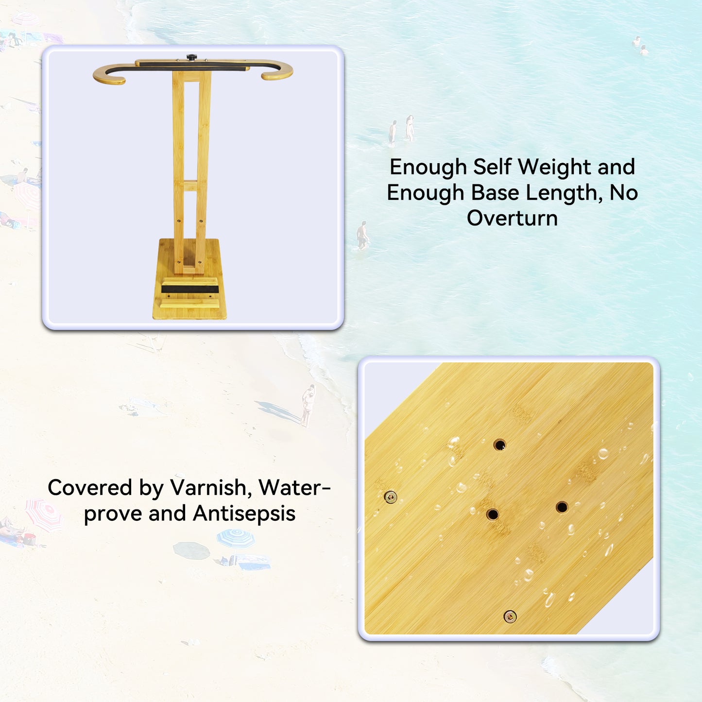 TWO STONES Paddle Board Rack Storage, Vertical Surfboard Stand, Surfboard Rack for Wall-Free to Display Indoor and Outdoor Hold Up to 80cm Width