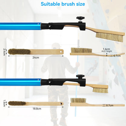 Stick Clip Rock Climbing Brush with Extendable Pole| Angle Adjustable Bouldering Chalk Brush Climbing Sticks