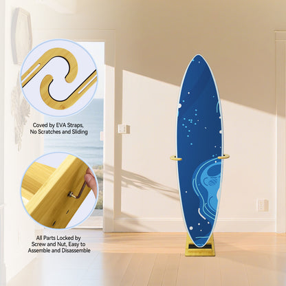 TWO STONES Paddle Board Rack Storage, Vertical Surfboard Stand, Surfboard Rack for Wall-Free to Display Indoor and Outdoor Hold Up to 80cm Width
